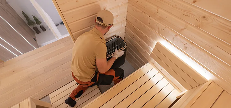 Finnish Sauna Ceiling Installation in Whitchurch-Stouffville, Ontario
