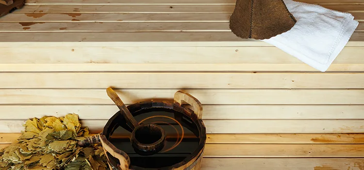 Fir Wood Sauna Ceiling Installation in Whitchurch-Stouffville, Ontario