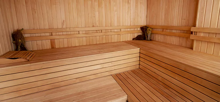 Spruce Wood Sauna Interior Construction in Whitchurch-Stouffville, Ontario